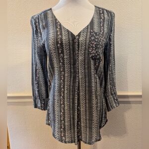 2/$18 Fred David Floral Tunic Top